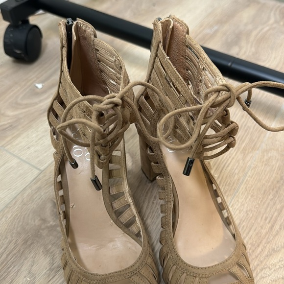 Franco Sarto Emiro Dress Tan Heeled Sandals with Lace-Up Design Size 6 - Picture 5 of 7